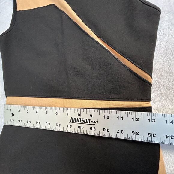 Torn By Ronny Kobo Womens Black & Tan Colorblock Sleeveless Bodycon Dress Medium - Picture 8 of 9